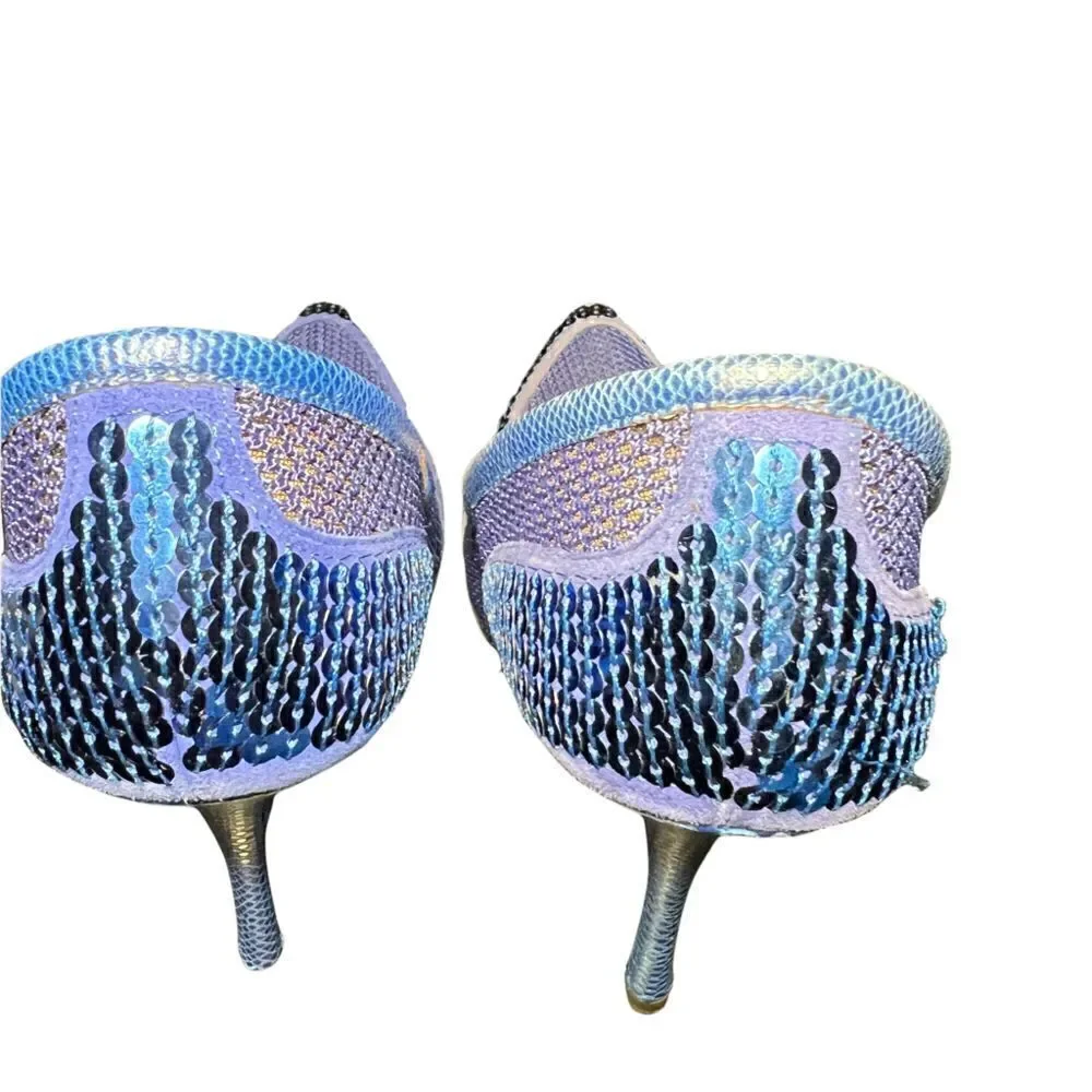 Nib Roberto Cavalli Mesh Blue heels pumps